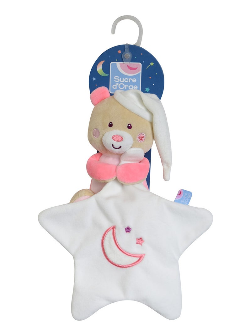DOUDOU MOUCHOIR MAGIDOUX OURS VELOURS DOUX Rose - Kiabi