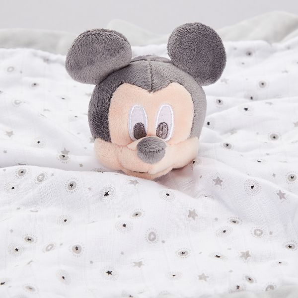 Doudou mouchoir 'Mickey' bébé garçon - blanc/gris - Kiabi - 10,00€