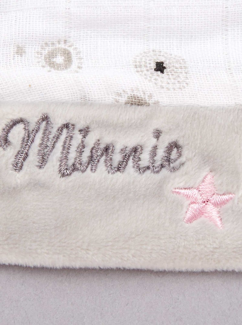 Doudou mouchoir 'Minnie' gris/blanc - Kiabi