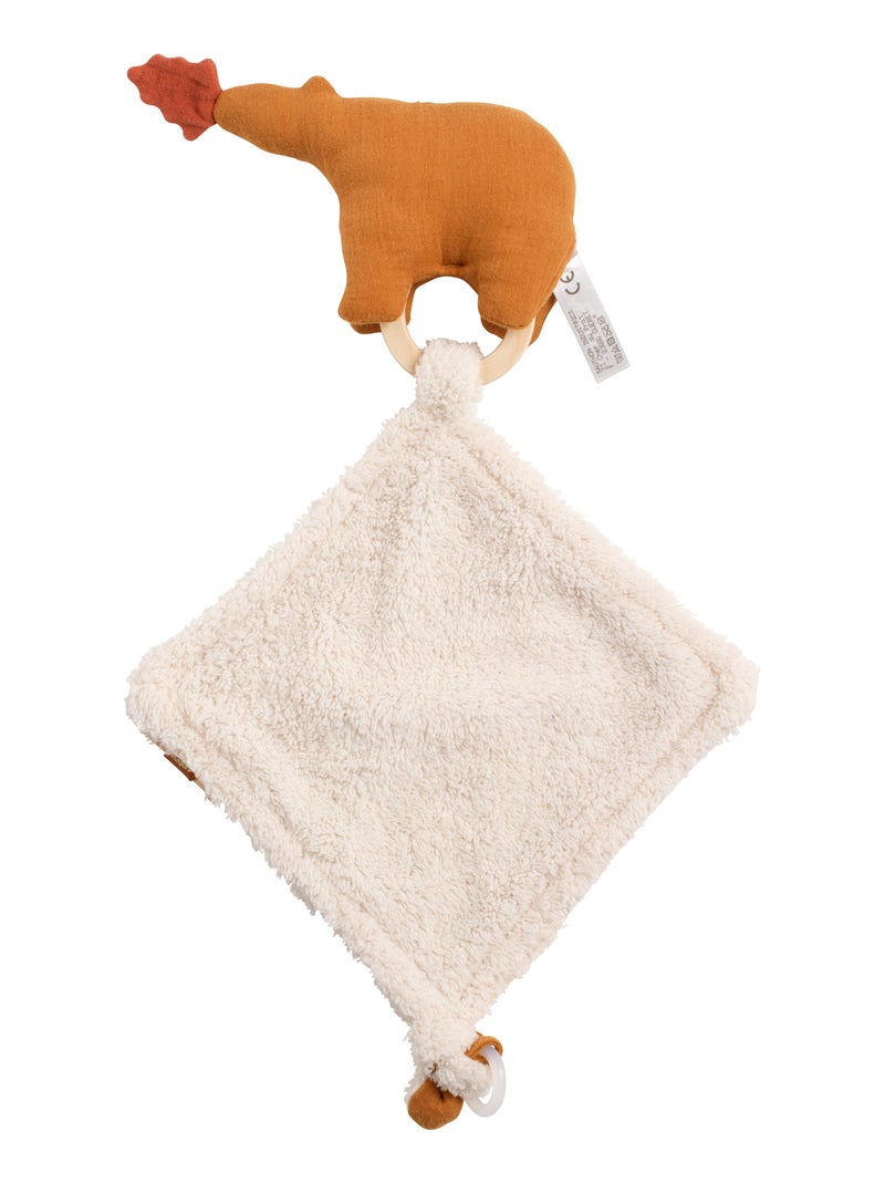 Doudou mouchoir ours en gaze de coton et bouclette - Marron - Kiabi