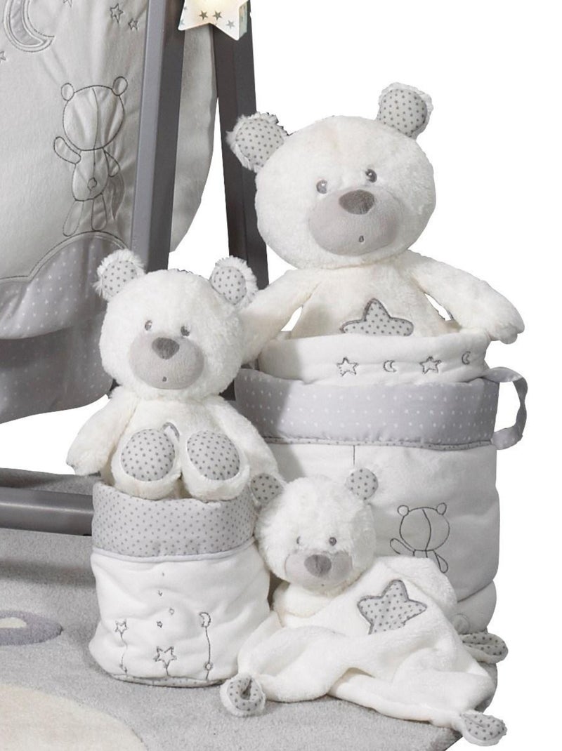 Doudou mouchoir Ours en velours - Blanc - Kiabi