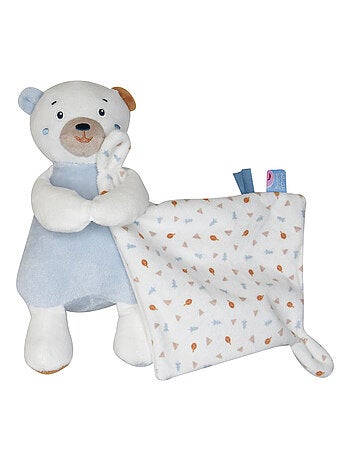 DOUDOU MOUCHOIR OURS VELOURS DOUX