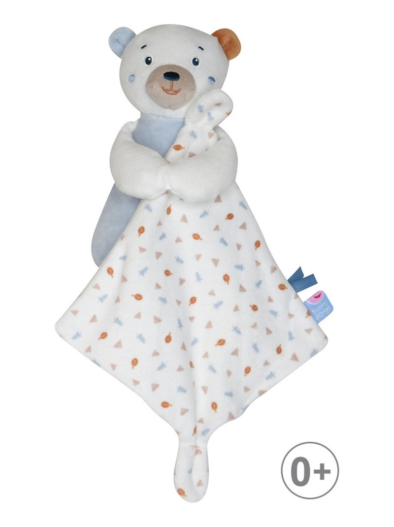 DOUDOU MOUCHOIR OURS VELOURS DOUX Bleu - Kiabi