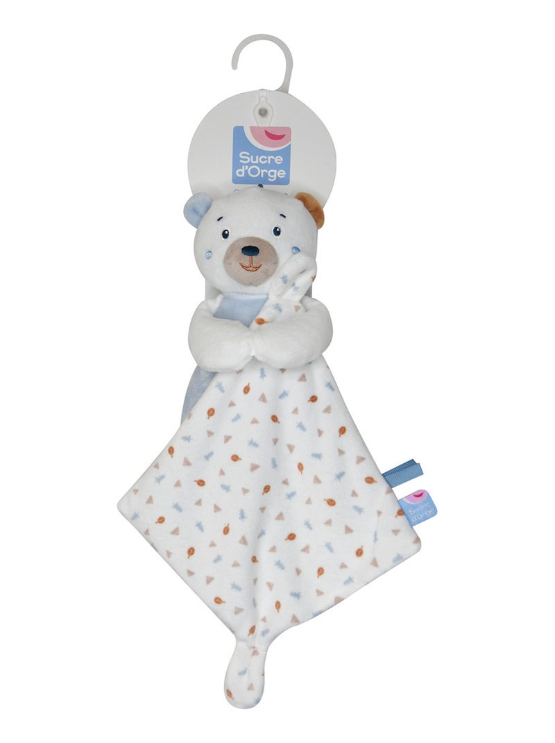 DOUDOU MOUCHOIR OURS VELOURS DOUX Bleu - Kiabi
