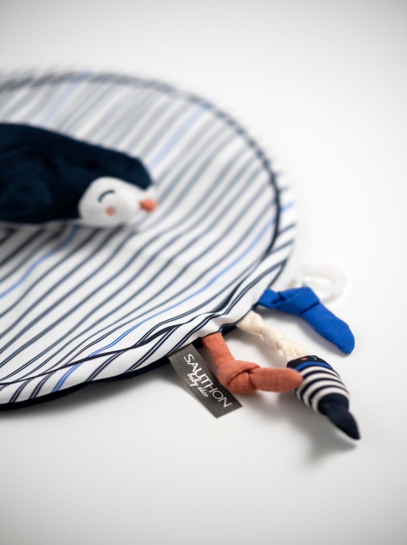 Doudou mouchoir pingouin velours - SAUTHON Bleu - Kiabi