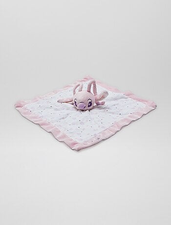 CARREMENT BEAU Doudou animalier en velours bébé rose 