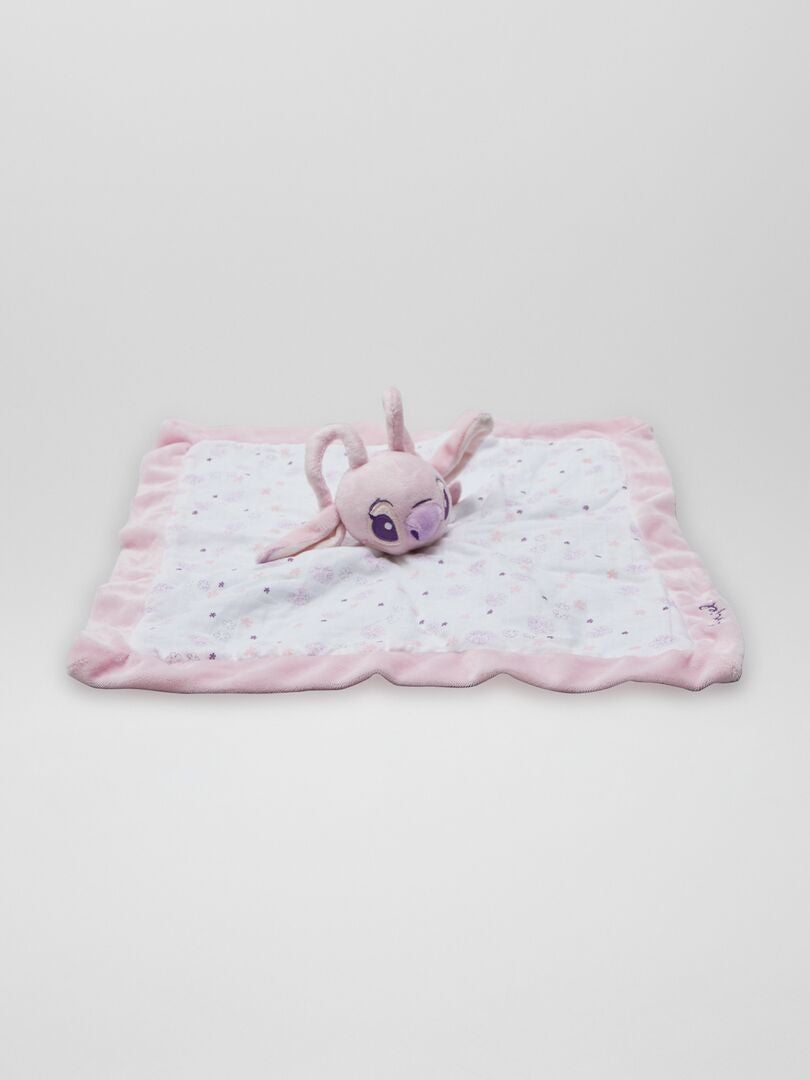 Disney Angel Stitch Doudou mouchoir violet rose 40 cm