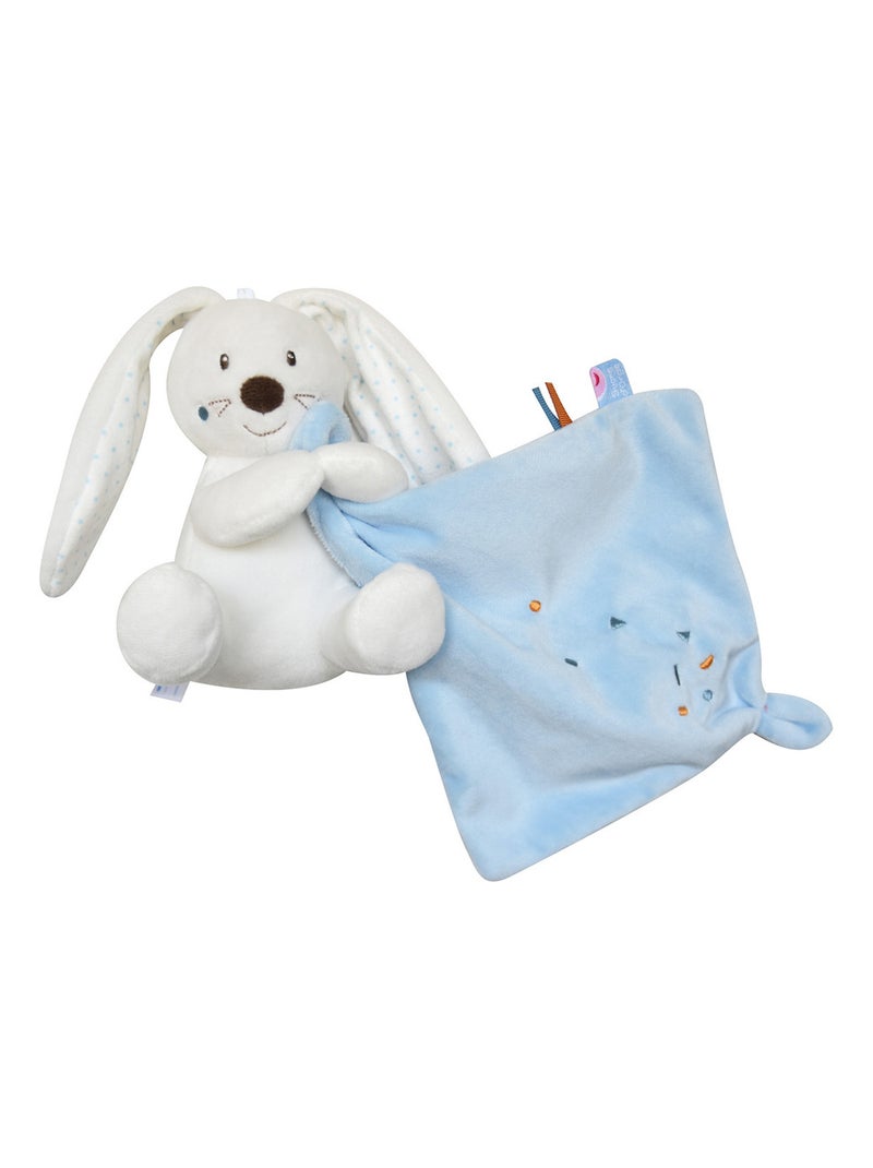 DOUDOU MOUCHOIR XL LAPIN VELOURS DOUX Bleu - Kiabi