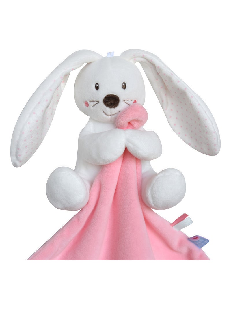 DOUDOU MOUCHOIR XL LAPIN VELOURS DOUX Rose - Kiabi