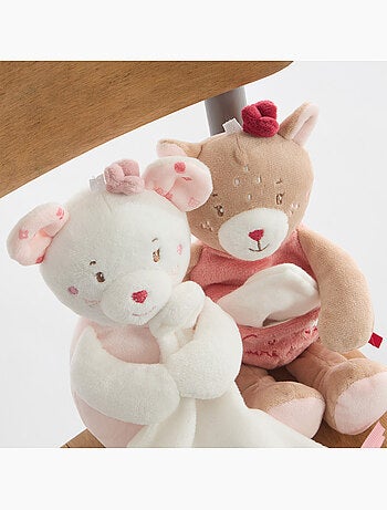 DOUDOU MOUCHOIR XL SOURIS ROSIA VELOURS DOUX