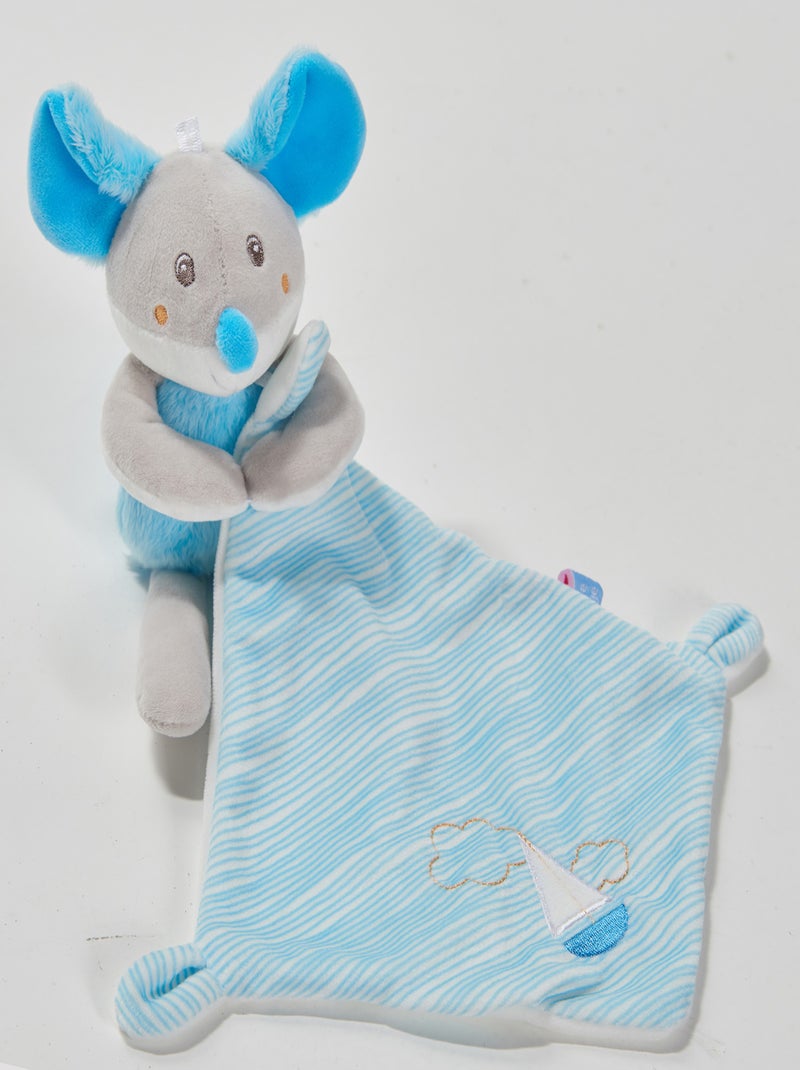 DOUDOU MOUCHOIR XL SOURIS VELOURS DOUX Bleu - Kiabi