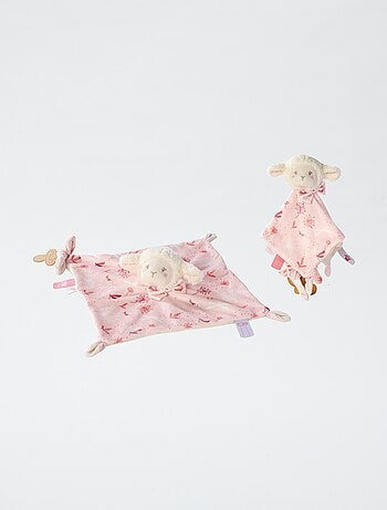 Doudou mouton avec attache tétine