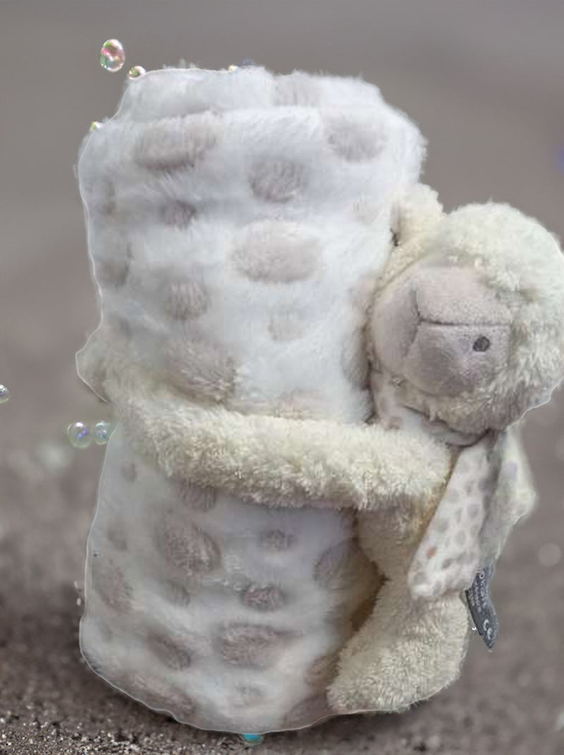 Doudou mouton et plaid Ecru - Kiabi