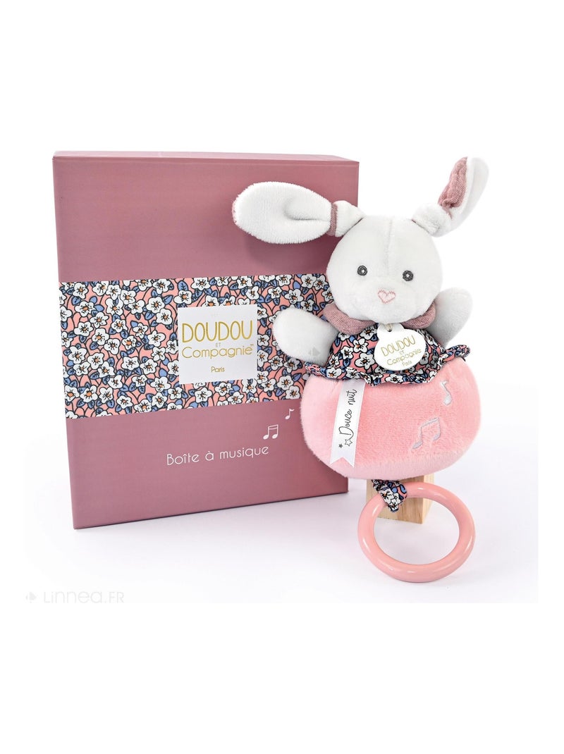 Doudou musique polyester collection BOH'AIME Lapin Multicolore - Kiabi