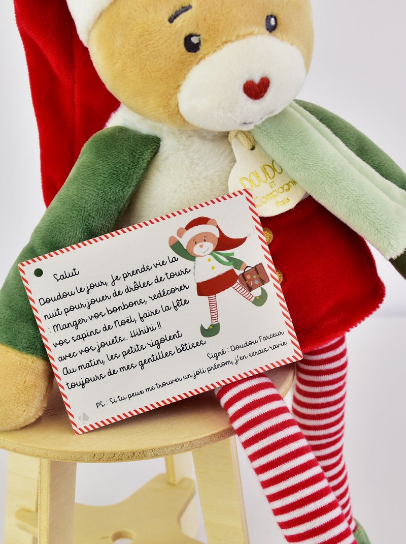 Doudou ours collection DOUDOU FARCEUR Ours Cannelle Vert - Kiabi