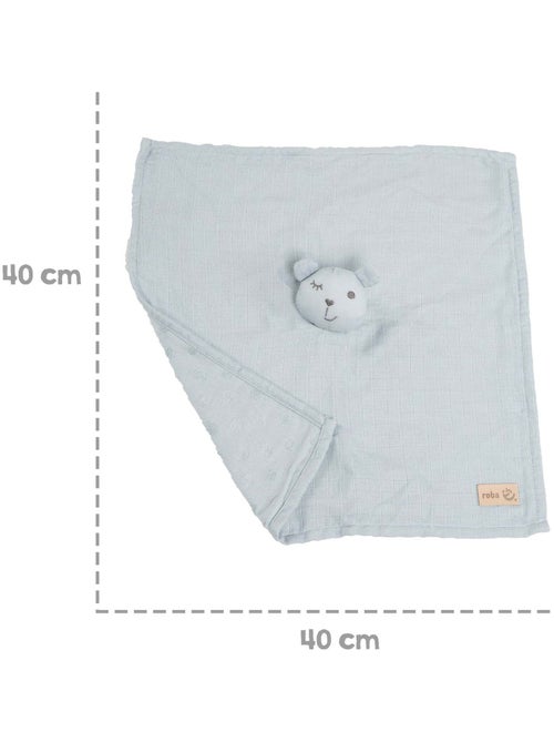 Doudou ours en coton bio certifié Oeko-Tex 'Roba lil planet' - Kiabi