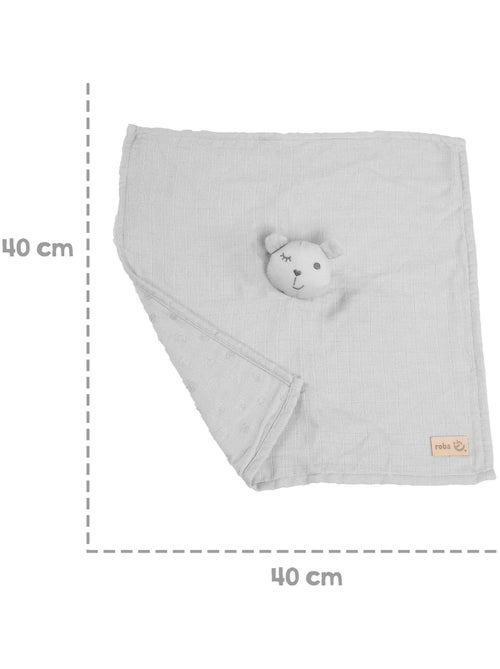 Doudou ours en coton bio certifié Oeko-Tex 'Roba lil planet' - Kiabi