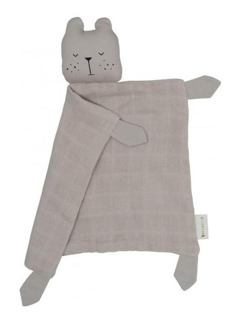Doudou Ours en Mousseline de Coton Bio Beige - Kiabi