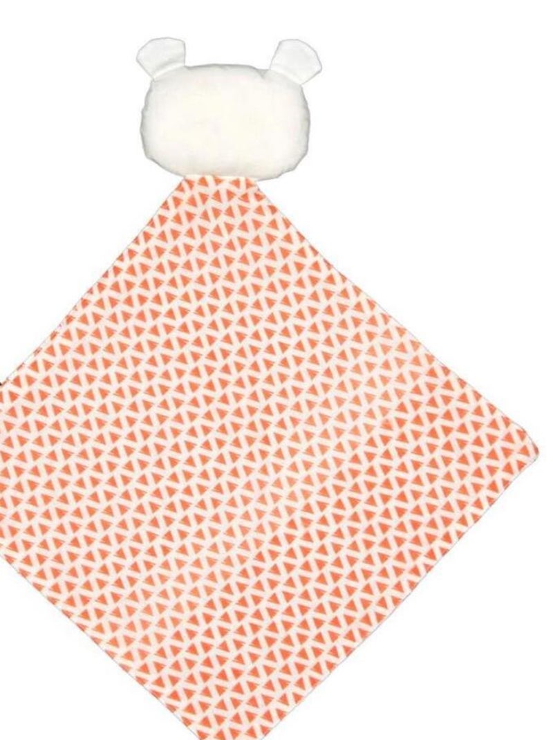 Doudou Ourson en Coton Bio Blanc Orange - Kiabi