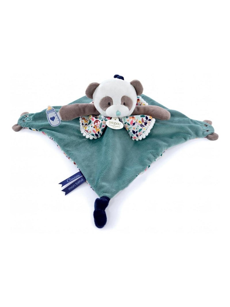 Doudou Panda avec marionnette à doigts Bleu - Kiabi