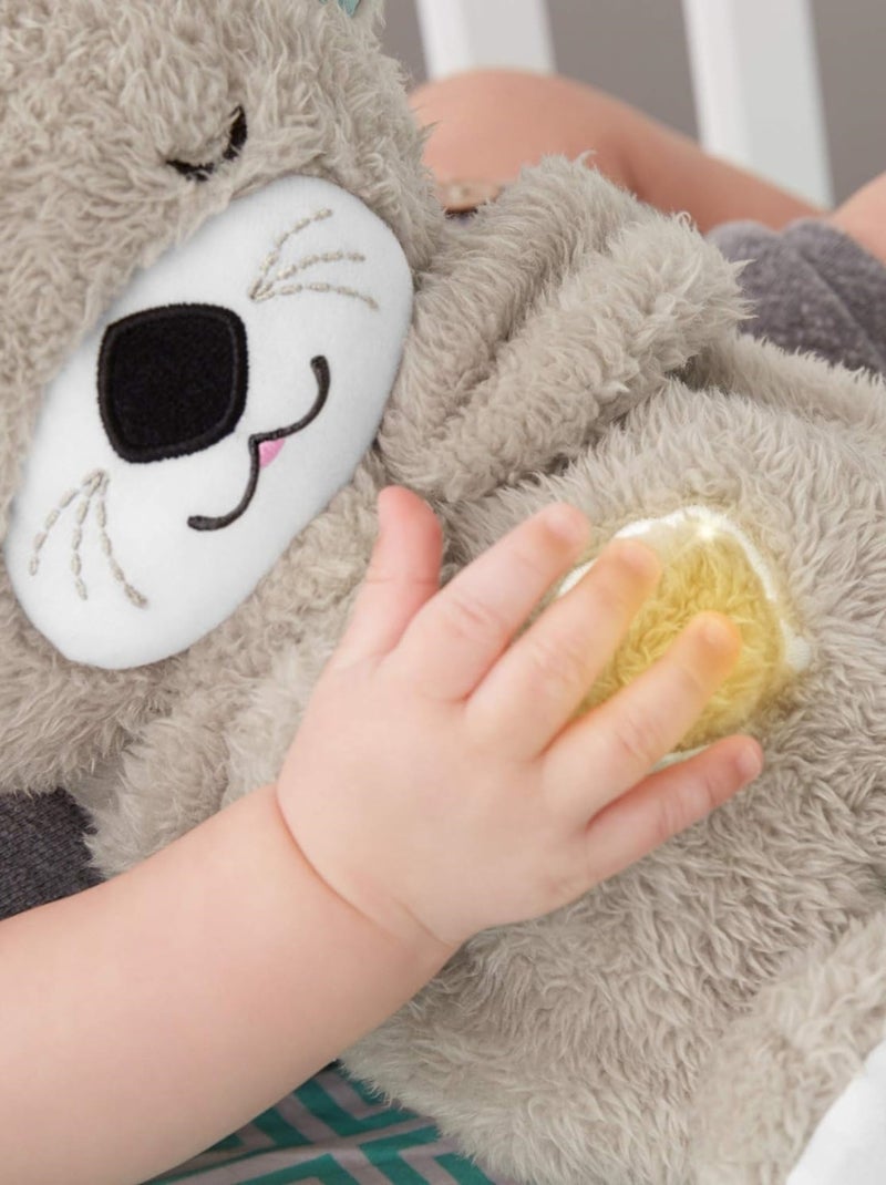 Doudou Peluche Loutre Sommeil avec mouvement respiratoire et musique Beige - Kiabi