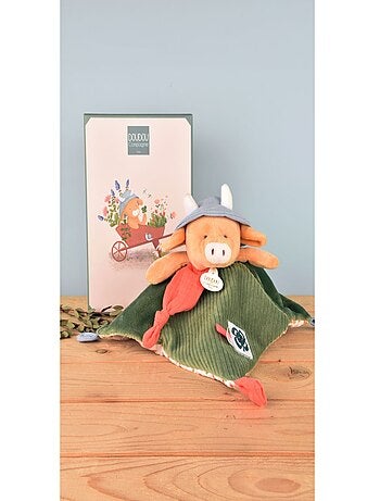 Doudou plat Aneth la vache 27 cm