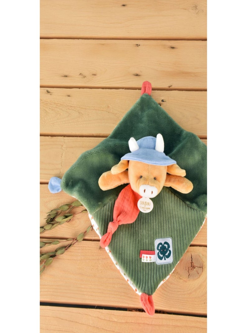 Doudou plat Aneth la vache 27 cm Vert - Kiabi