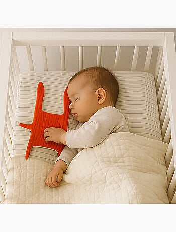 Doudou Plat en Coton Bio Fraise