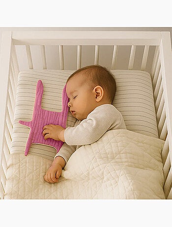 Doudou Plat en Coton Bio Fraise