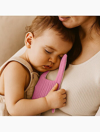 Doudou Plat en Coton Bio Fraise
