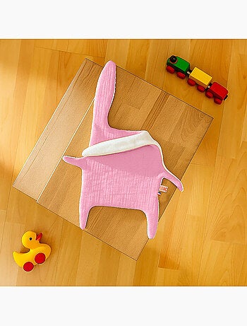 Doudou Plat en Coton Bio Fraise
