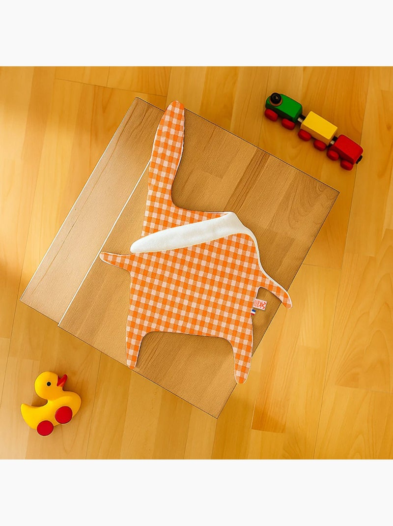Doudou Plat en Coton Bio Vichy Orange - Kiabi