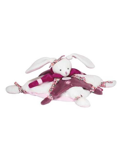 Doudou plat lapin 27 cm collection LAPIN CERISE rose - Kiabi