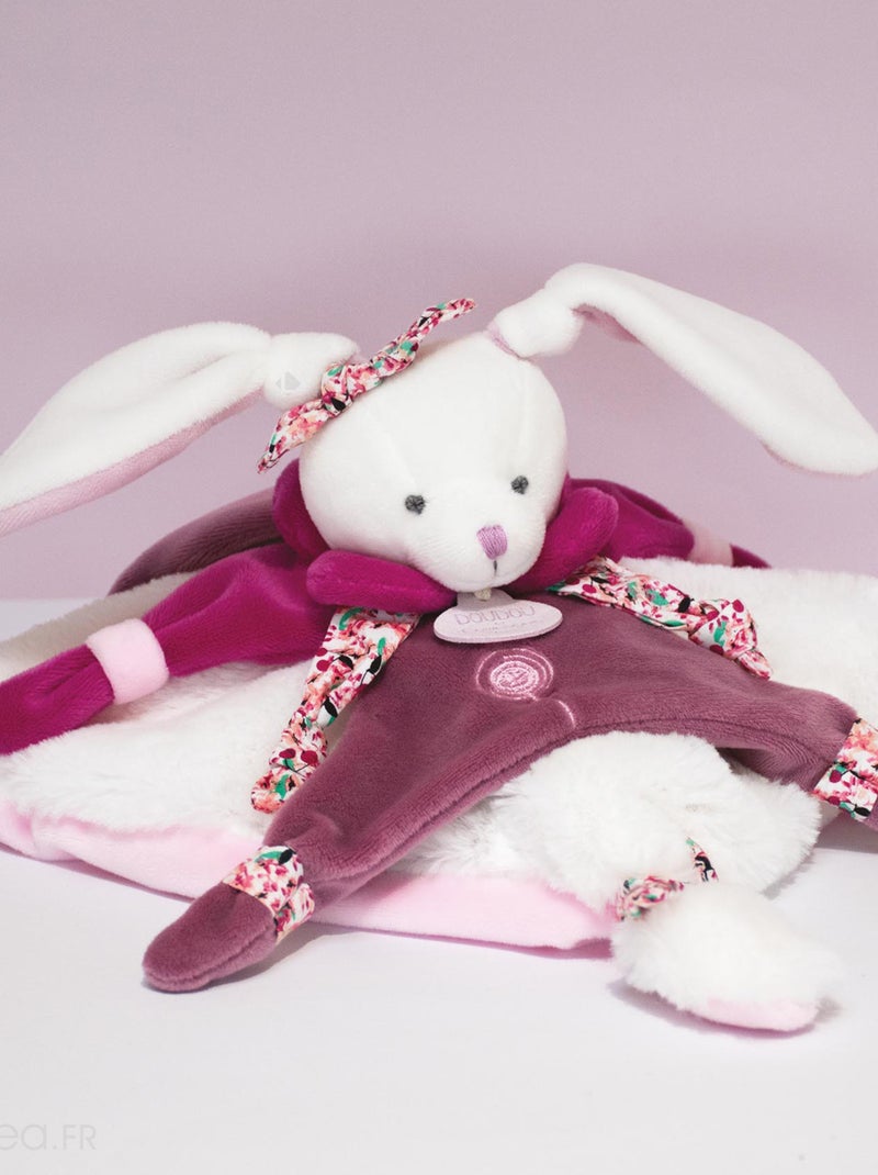 Doudou plat lapin 27 cm collection LAPIN CERISE rose Rose - Kiabi