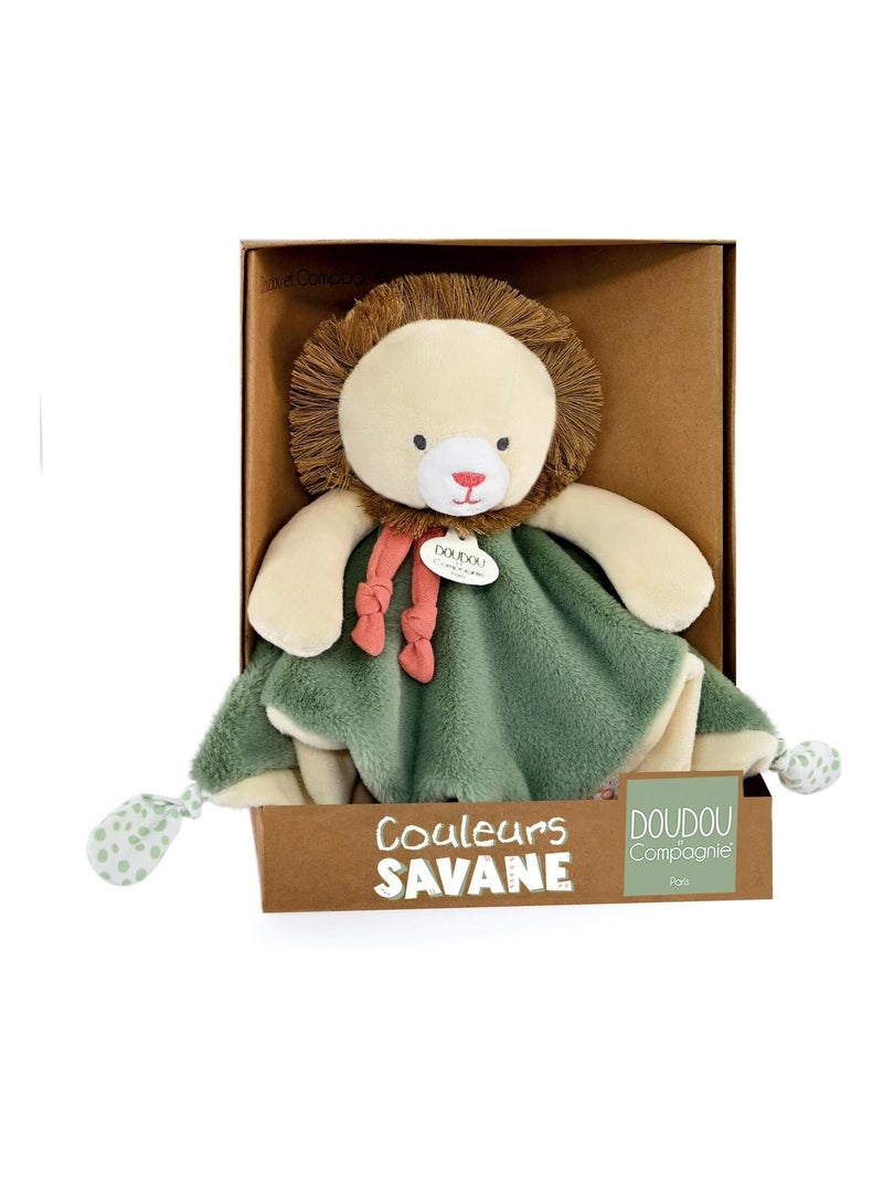 Doudou plat Lion 25 cm Vert - Kiabi