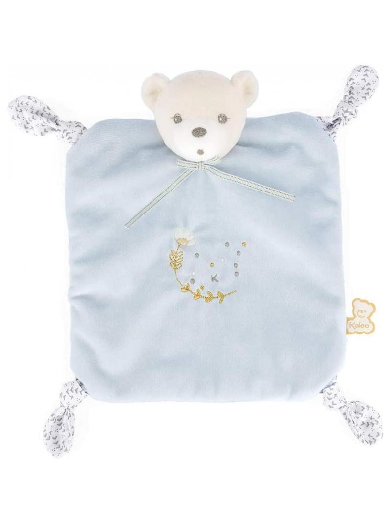Doudou plat Perle ourson bleu (20 cm) Bleu - Kiabi