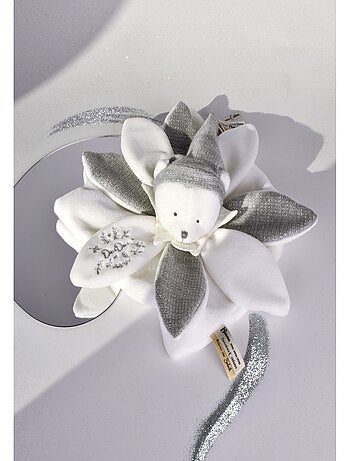 Doudou plat pétales Ours 25 cm