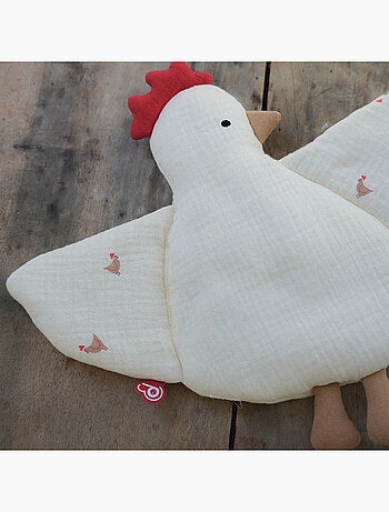 Doudou plat poule Love