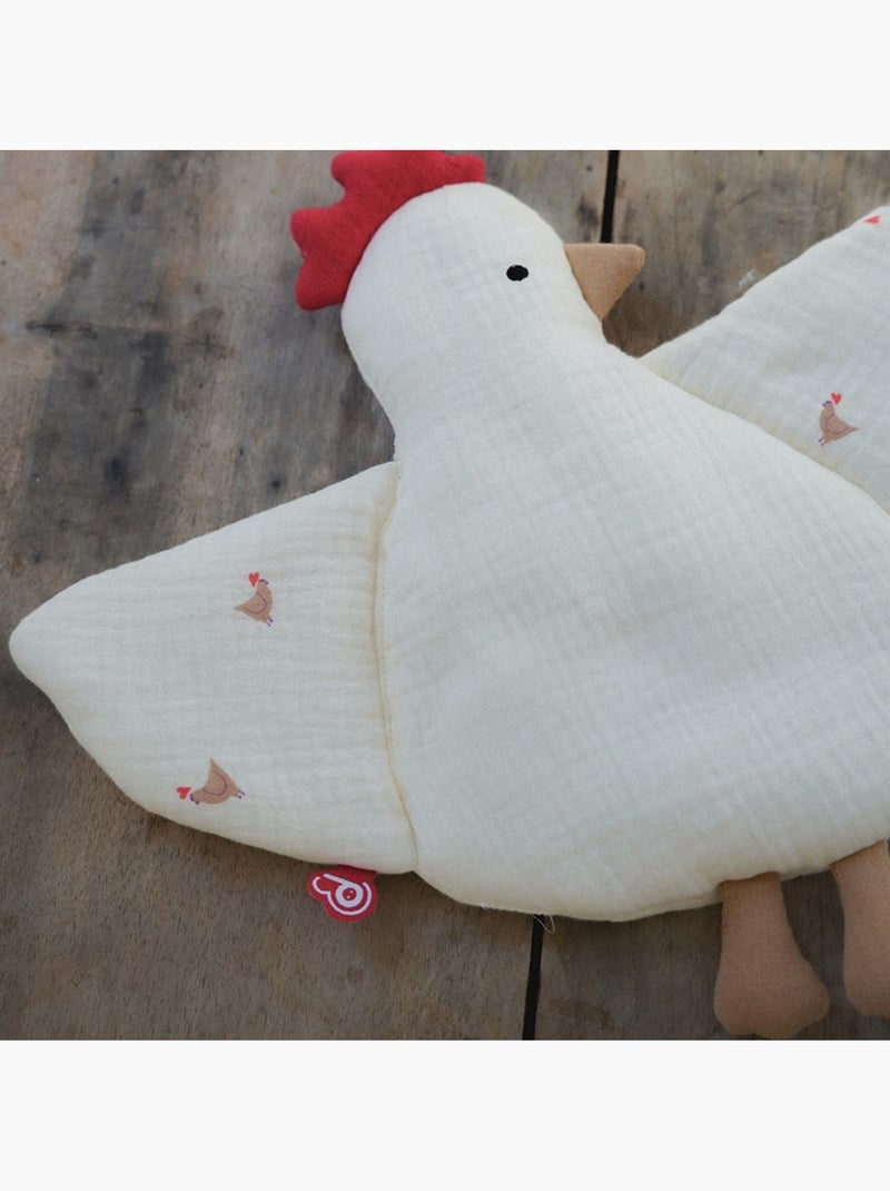 Doudou plat poule love Crème - Kiabi