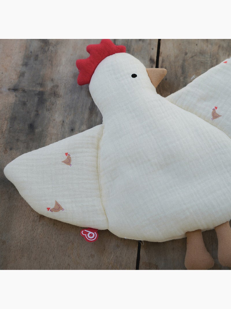 Doudou plat poule love Crème - Kiabi