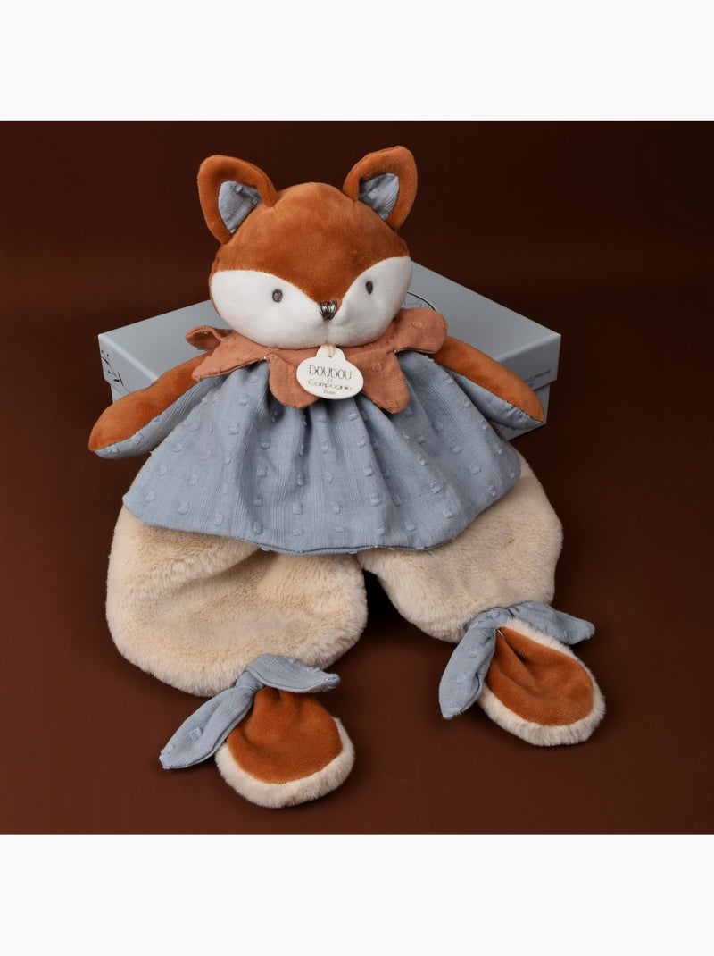 Doudou plat renard 29 cm Bleu - Kiabi
