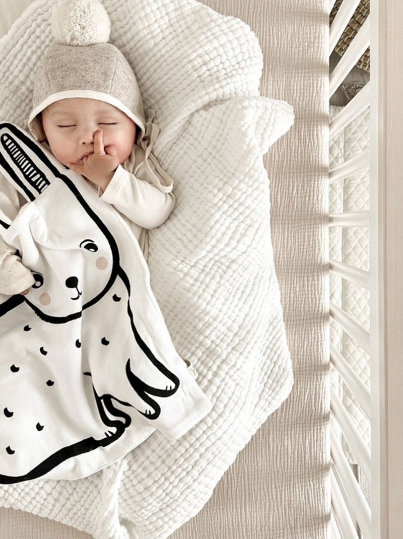 Doudou plat XL Lapin Blanc - Kiabi