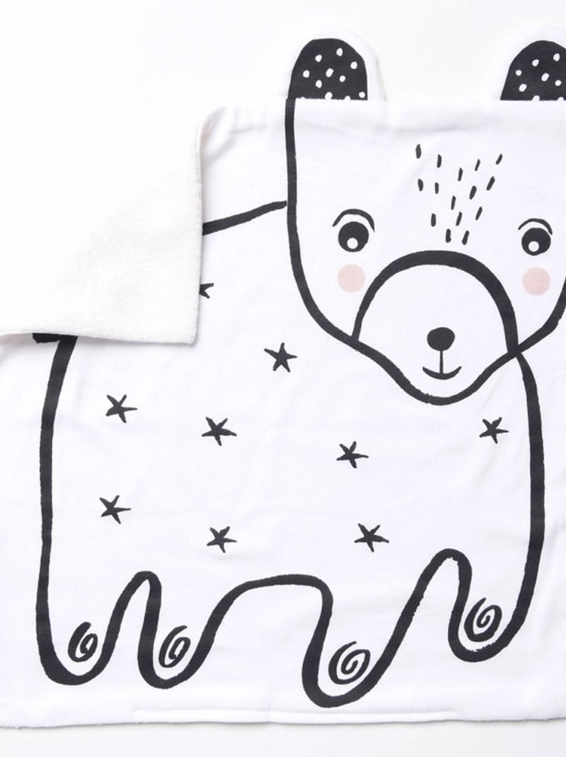 Doudou plat XL Ours Blanc - Kiabi