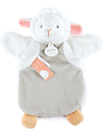 Doudou polyester 2 en 1 collection LES MARIONNETTES Agneau