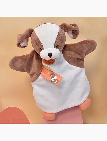 Doudou polyester 2 en 1 collection LES MARIONNETTES Chien