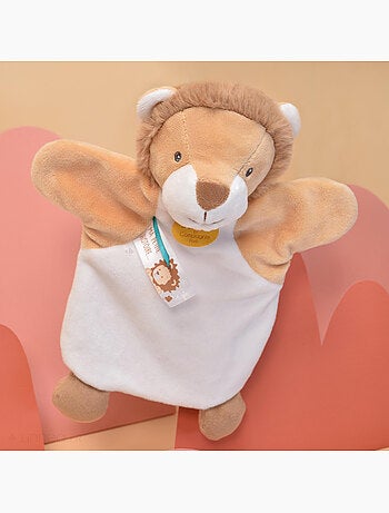 Doudou polyester 2 en 1 collection LES MARIONNETTES Lion