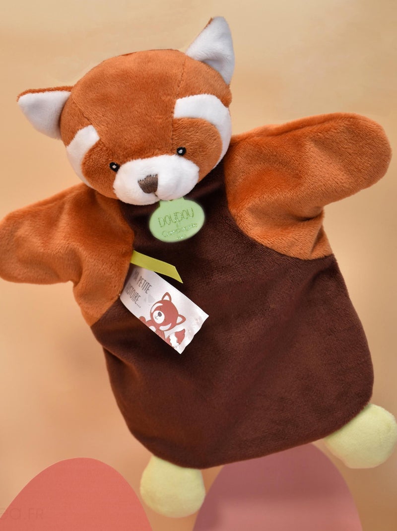 Doudou polyester 2 en 1 collection LES MARIONNETTES Panda Marron - Kiabi