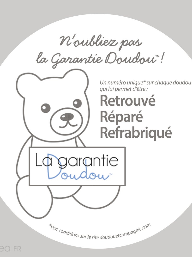 Doudou polyester 2 en 1 collection LES MARIONNETTES Raton laveur Gris - Kiabi