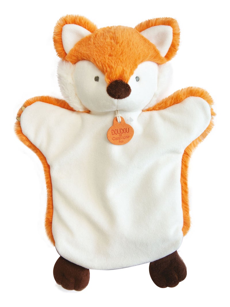 Doudou polyester 2 en 1 collection LES MARIONNETTES Renard Blanc - Kiabi