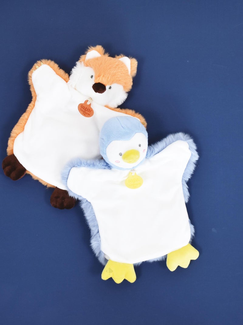 Doudou polyester 2 en 1 collection LES MARIONNETTES Renard Blanc - Kiabi